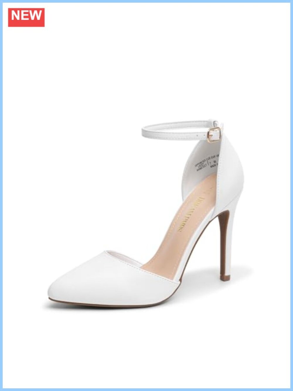 Women's Pointed Toe Stiletto Heels Pumps with Ankle Strap